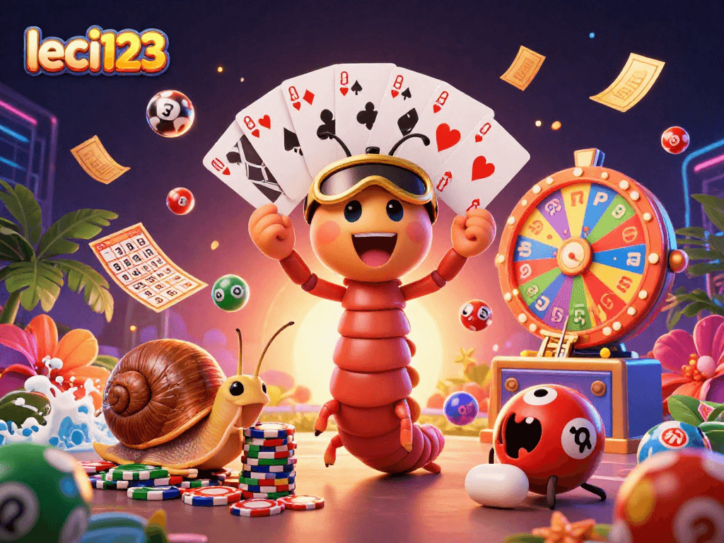 Engage in thrilling action at leci123 with a colorful lottery scene showcasing innovative characters and vibrant game elements.