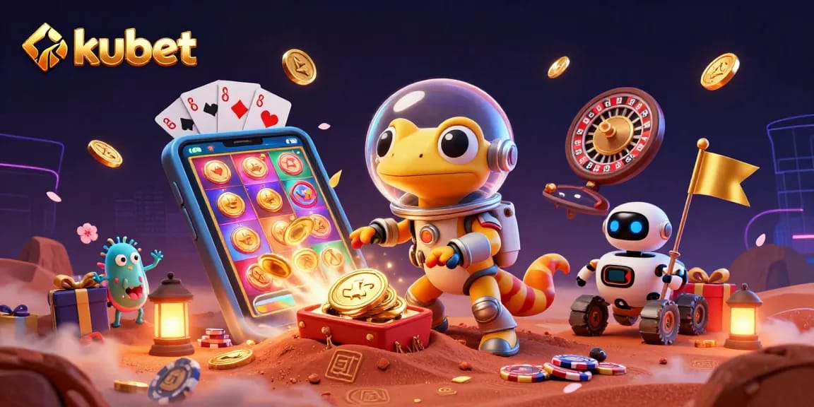 Experience the thrill of kubet as our Martian gecko discovers a golden casino on Mars.