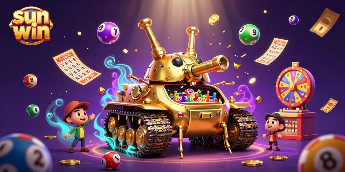 Join the excitement at sun win with a colorful casino tank bursting with lottery fun!