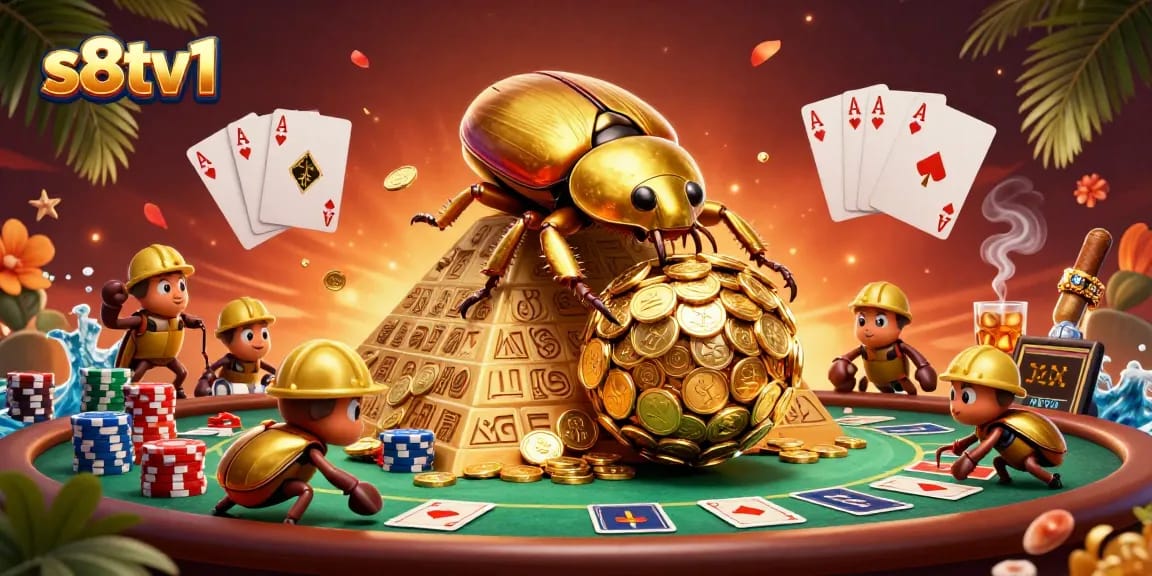 Experience thrilling action with s8tv1 while the magical golden beetles roll in casino excitement.