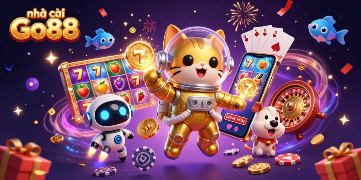 Engage with nhà cái Go88: Experience vibrant slot games amidst a cosmic celebration.