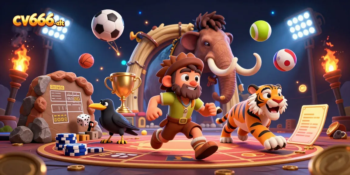 Experience thrilling gameplay with cv666-bdt at this vibrant prehistoric casino scene.