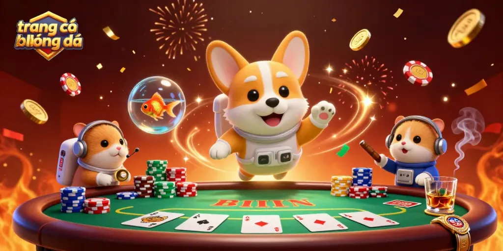 Engage in exciting taruhan at trang cá cược bóng đá with a playful space casino illustration.