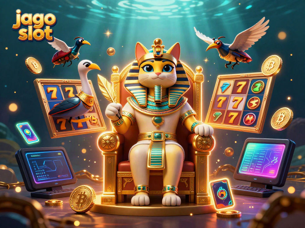 Genggam kemenangan dengan jago slot; ilustrasi menarik dan warna-warni permainan slot online.