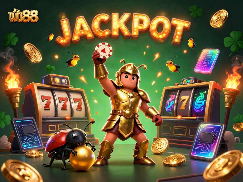 Join the fun at ฟัน88 with a victorious beetle and exciting jackpot elements!