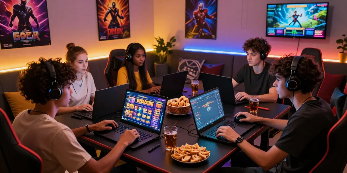 Group of friends enjoying slot gacor games at a stylish gaming table