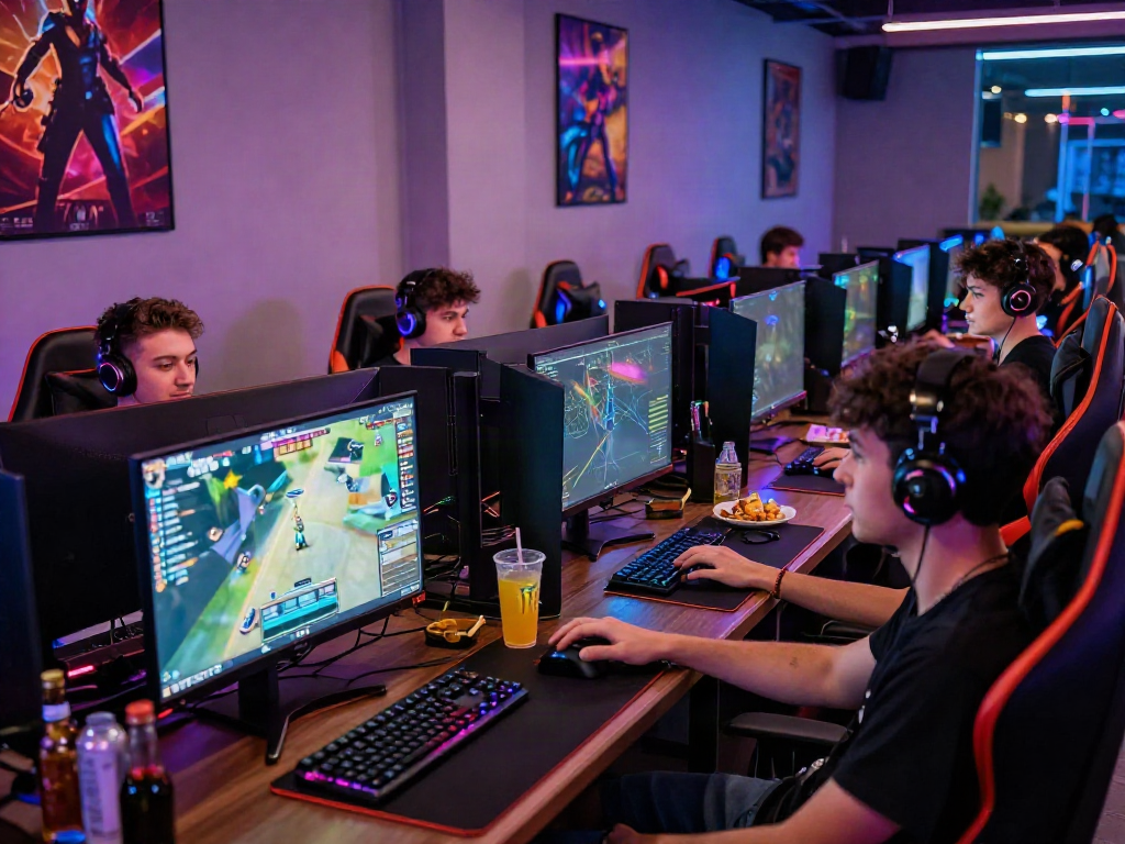 Group gaming late at night in a lively lounge, highlighting the excitement of kilat 404.