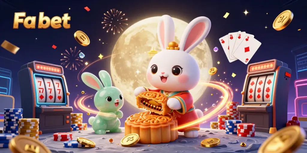 Join the Fa bet adventure with a lively scene full of 3D characters and casino excitement!