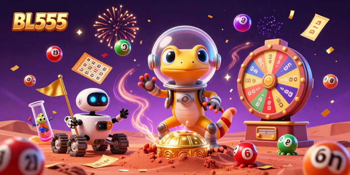 Experience the excitement of BL555 with a Martian gecko uncovering a golden casino on Mars.