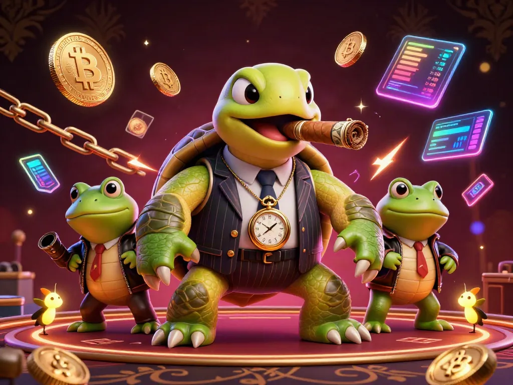 Engage with H13 strategy casino visuals featuring a mobster turtle and frog enforcers.
