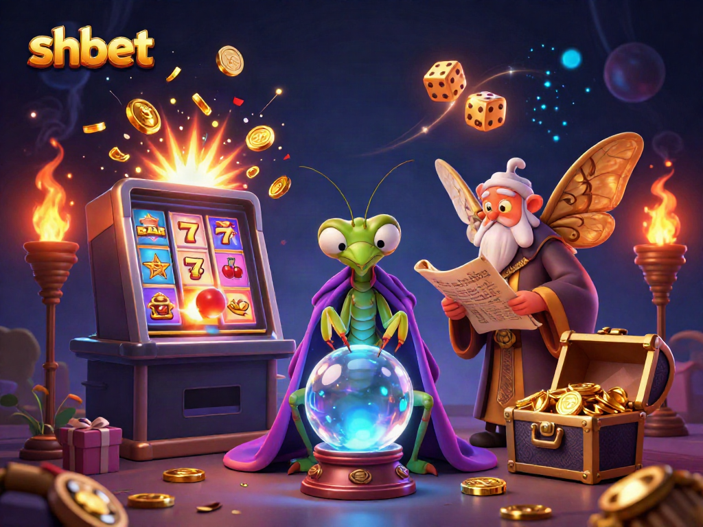 Experience the exciting world of shbet with a vibrant casino illustration showcasing fortune telling and jackpots.