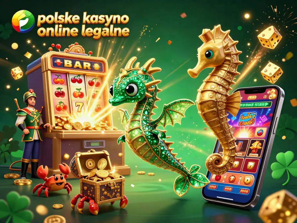 Experience the excitement of polskie kasyno online legalne as the emerald sea dragon guards treasures among vibrant casino elements.