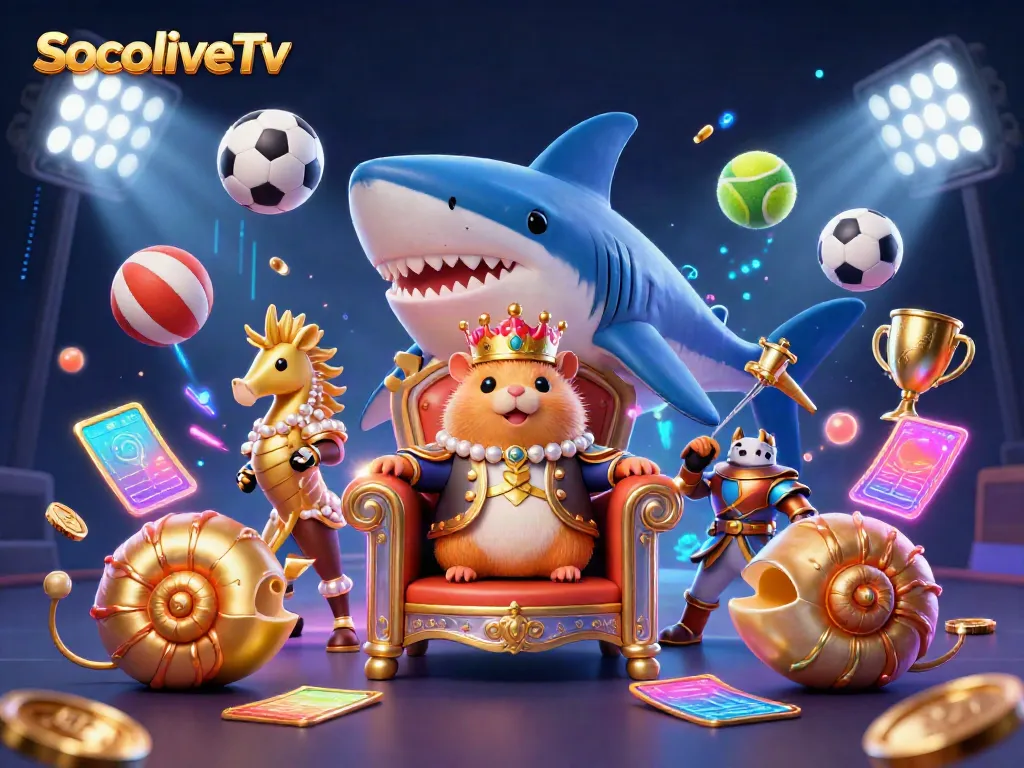 Engage with dynamic sports betting visuals featuring SocoliveTv and exclusive king-like elements.