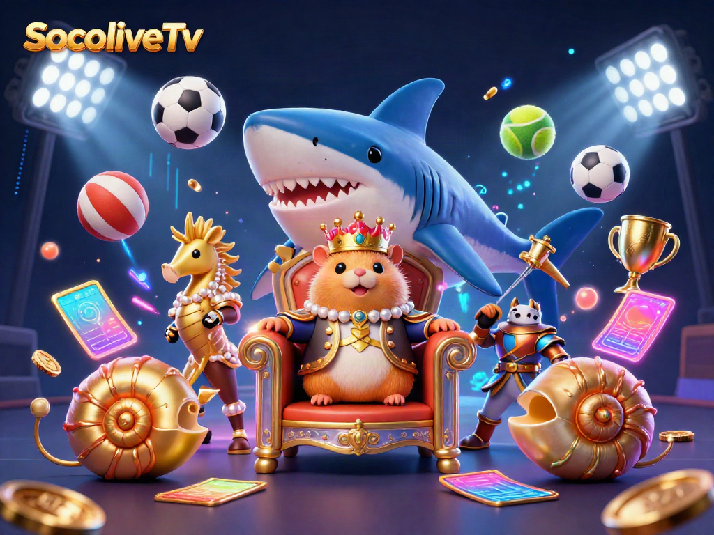 Engage with dynamic sports betting visuals featuring SocoliveTv and exclusive king-like elements.