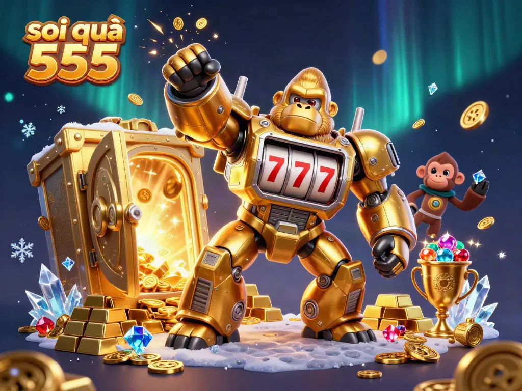 Experience thrilling action with soi cầu 555 in this vibrant 3D casino showdown illustration.