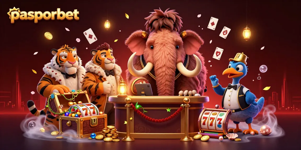 Pasporbet memperlihatkan mammoth kasino dan tamu VIP yang dikelilingi harta karun.