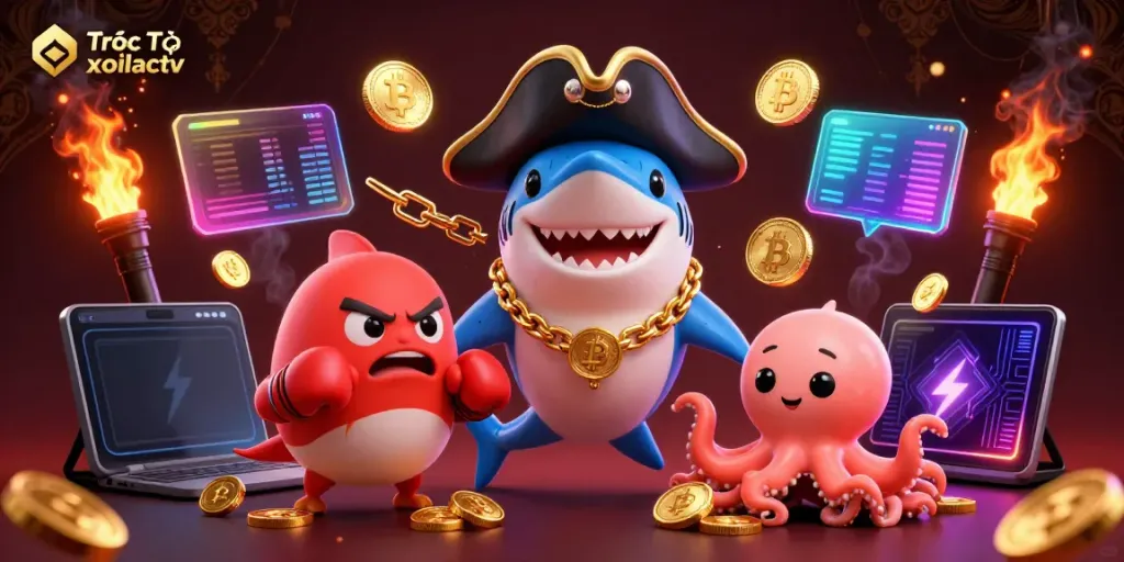 Experience live football action with Trực Tiếp xoilactv featuring dynamic characters and assets.