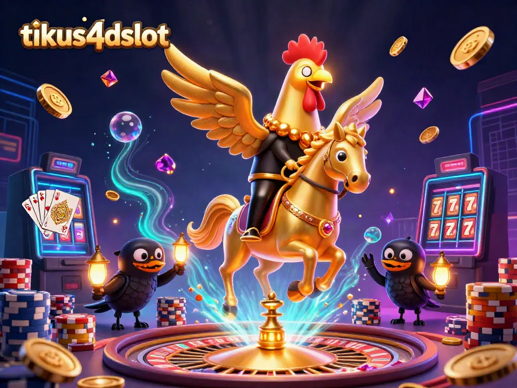 Play slots and win big with tikus4dslot at an enchanting midnight casino scene.