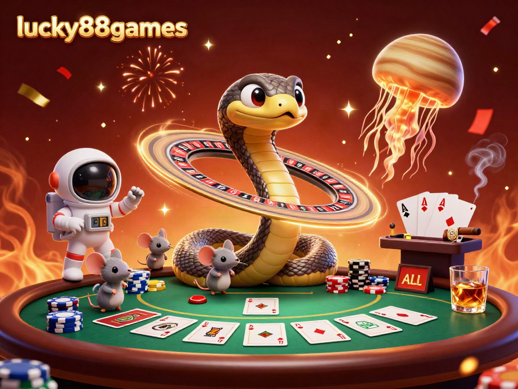 Engage in thrilling bets with lucky88games as cartoon mice gamble around a cosmic roulette wheel