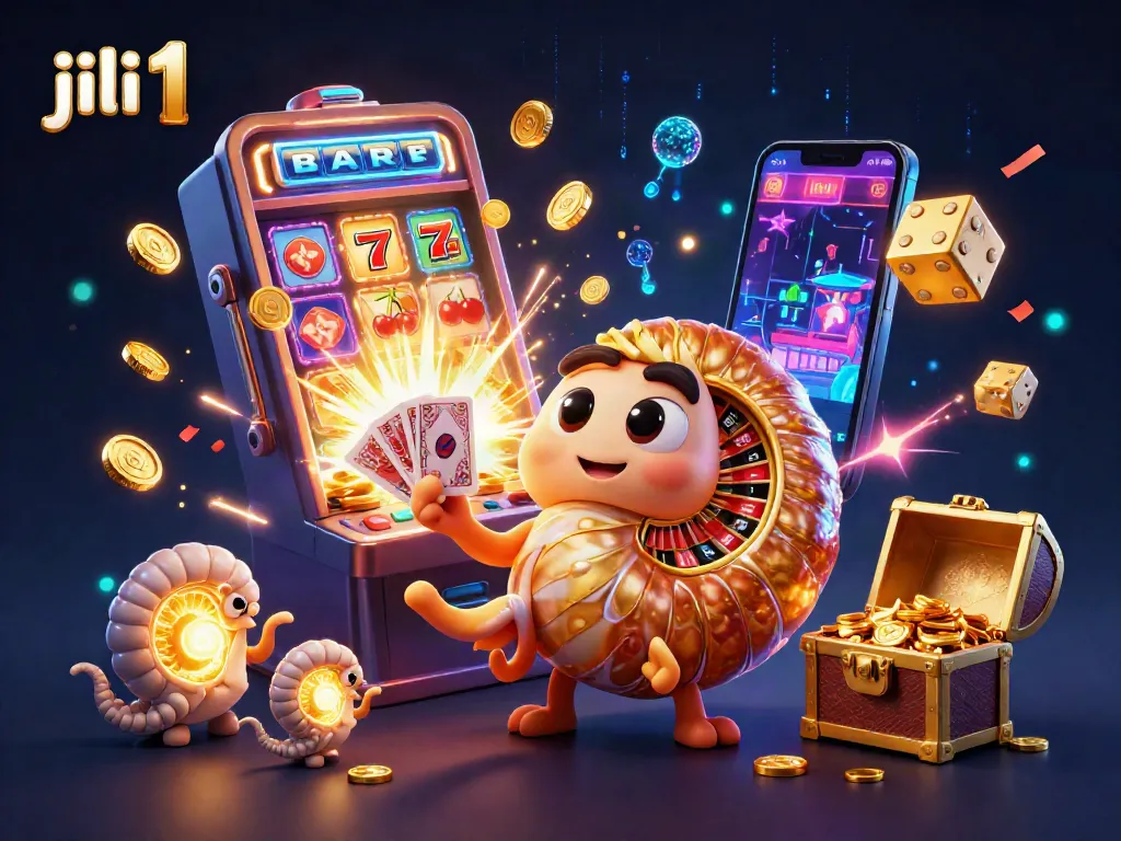 Engage with jili 1 slots featuring a vibrant scene of an animated nautilus roulette and a jackpot explosion.