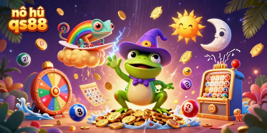 Experience the excitement of nổ hũ qs88 with vibrant characters and golden casino elements.