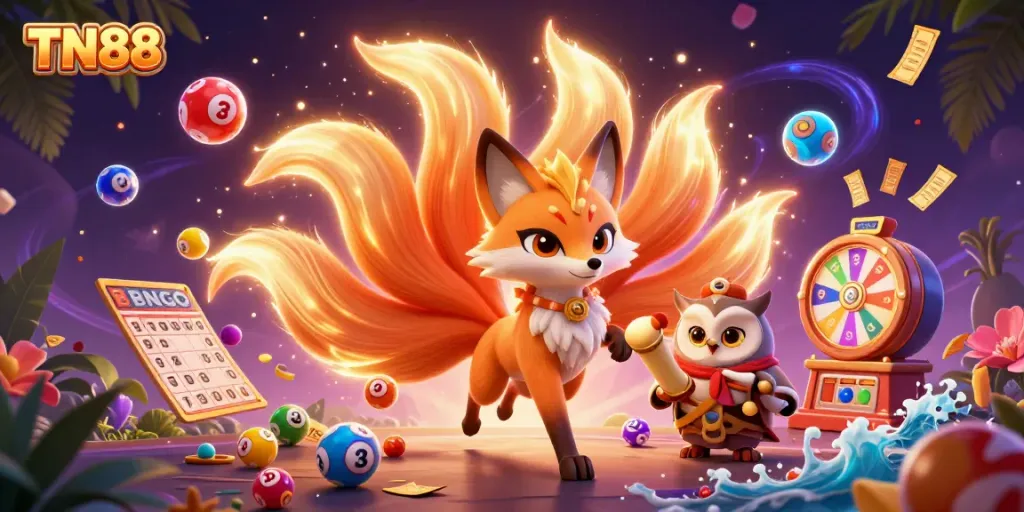 Engage in vibrant TN88 lottery action featuring colorful balls and prize-winning elements.