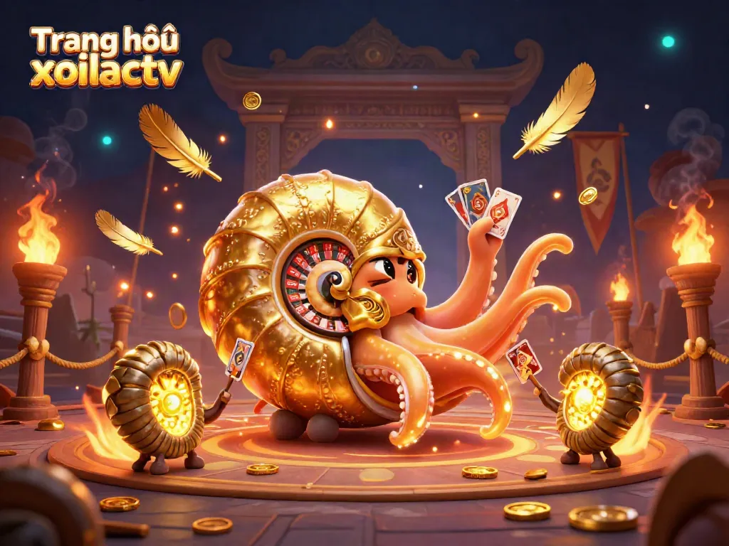 Engage with the thrilling world of Trang chủ xoilactv featuring a 3D nautilus roulette wheel and glowing ammonite companions.
