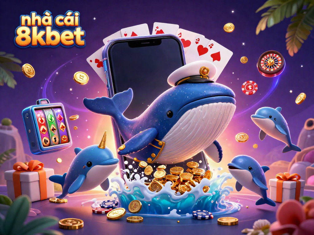 Experience the thrill of nhà cái 8kbet with lively casino characters amidst a vibrant gaming atmosphere.