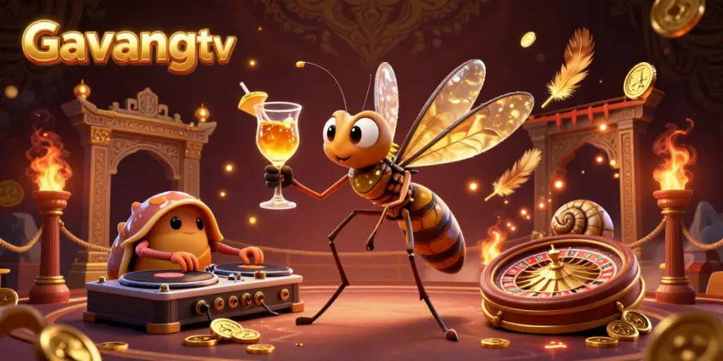 Experience the excitement of Gavangtv with dynamic casino characters, golden elements, and a rich gaming atmosphere.