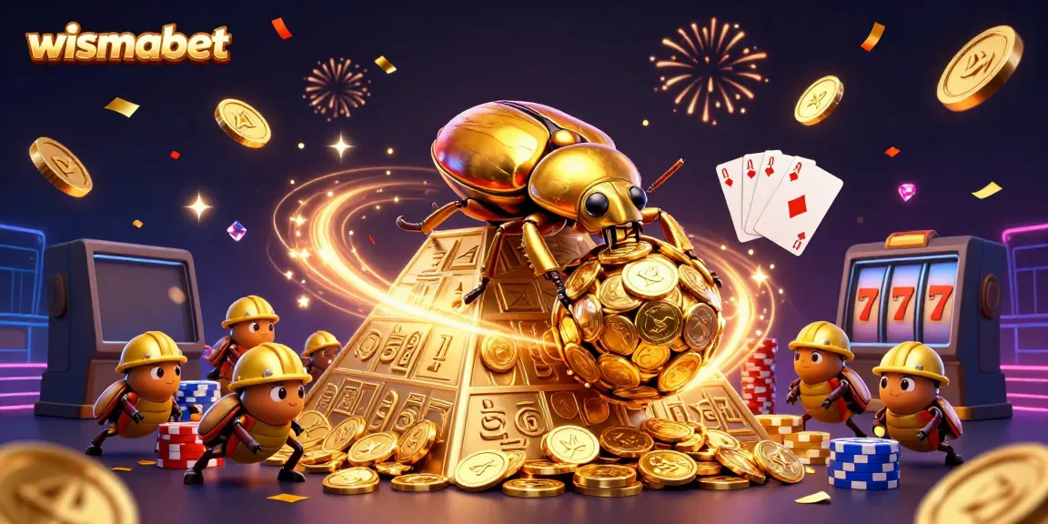 Wismabet menghadirkan panduan akses dan permainan slot dengan simbol kasino yang berkilau.
