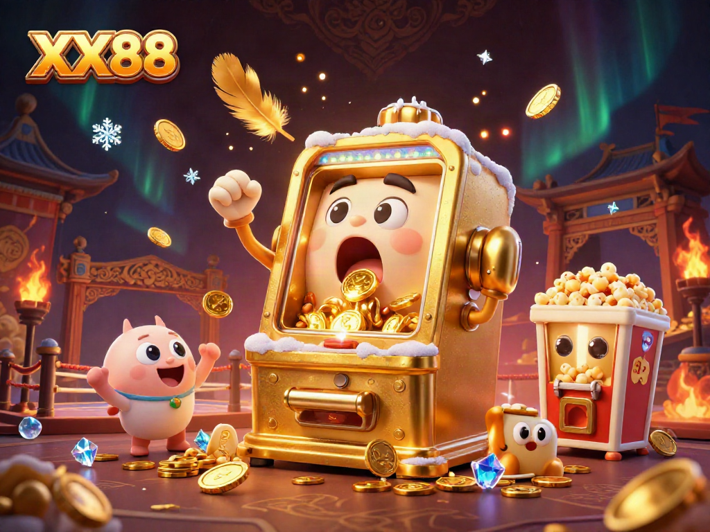 Experience the excitement of winning at XX88 with vibrant 3D characters celebrating a jackpot.