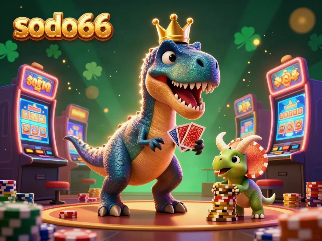Experience thrilling gameplay with SODO66 in a vibrant 3D casino featuring friendly characters and rich visuals.