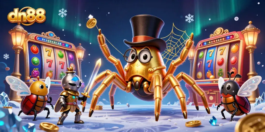Experience thrills at dn88 with vibrant slots and a brave knight in a magical casino setting