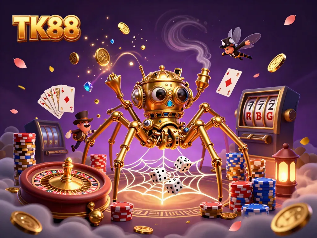 Win at TK88 with this immersive illustration of a steampunk-themed casino adventure.