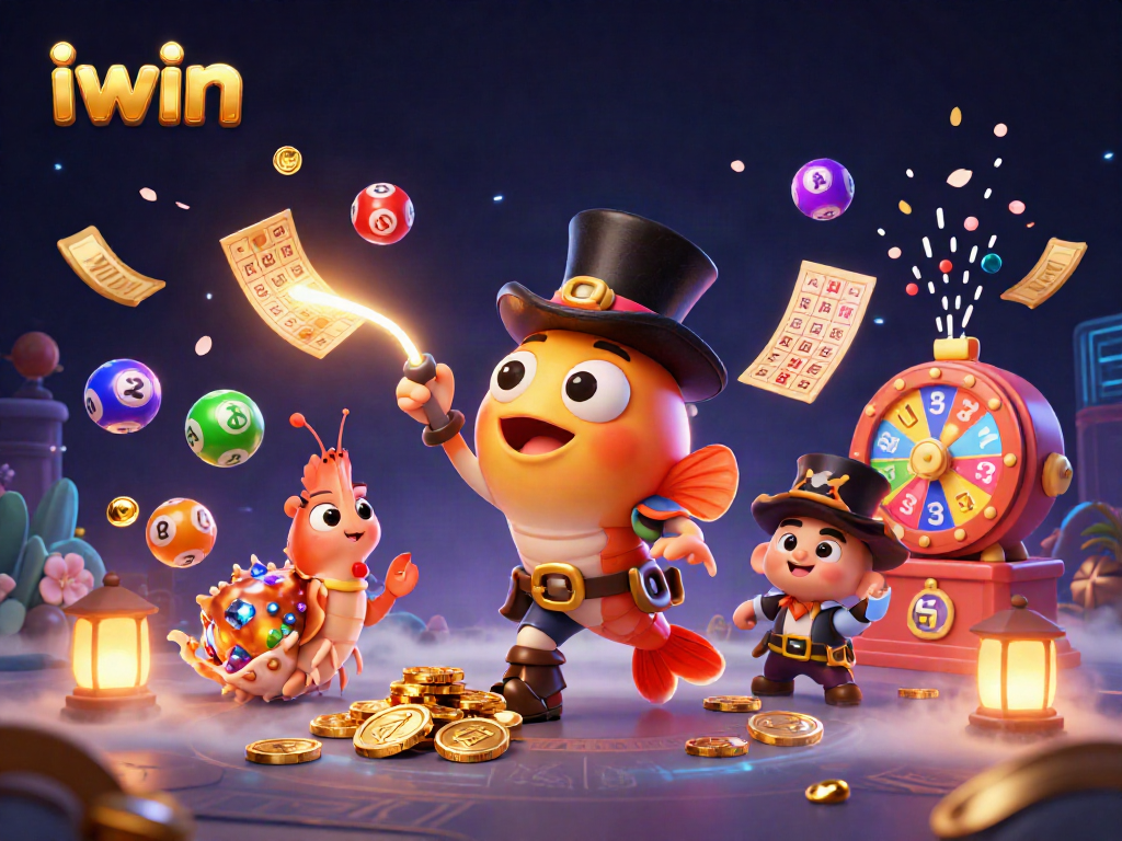 Win exciting prizes with iwin's colorful lottery balls and captivating casino characters.