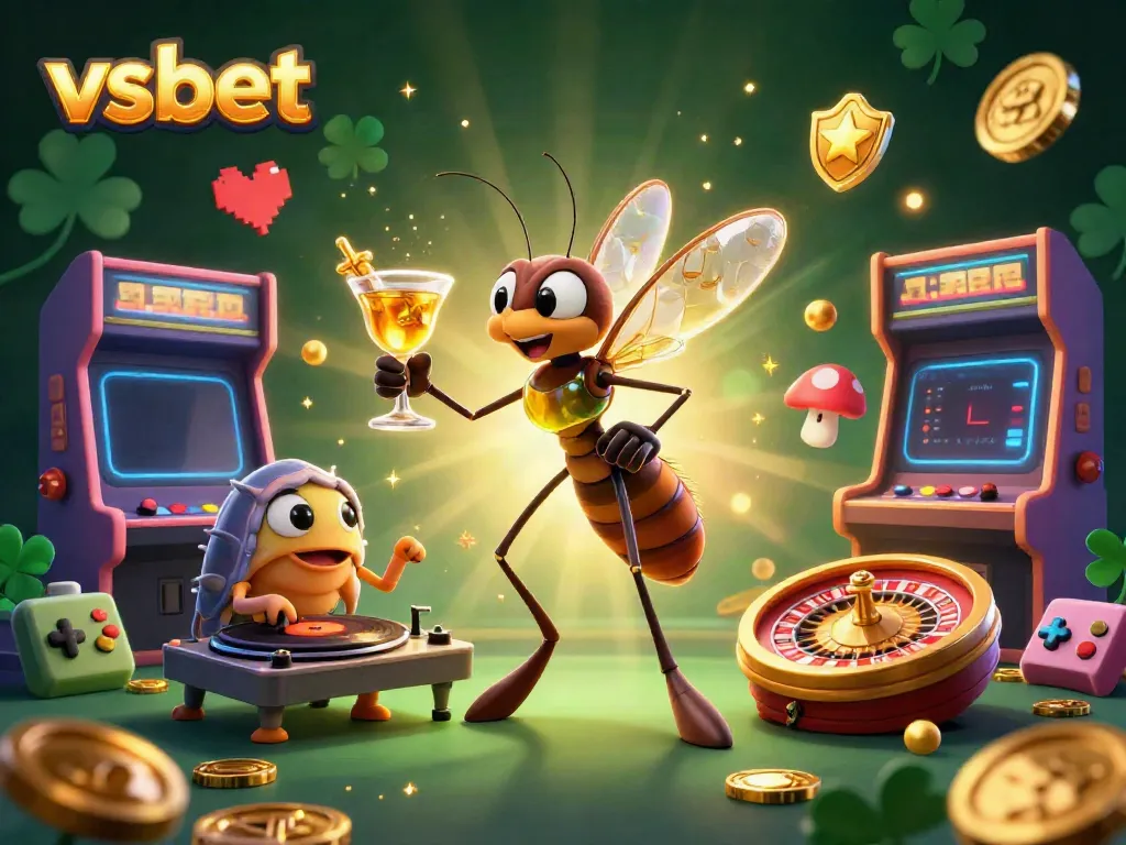 Experience the excitement of vsbet with vibrant casino characters and games in a dynamic 3D scene.