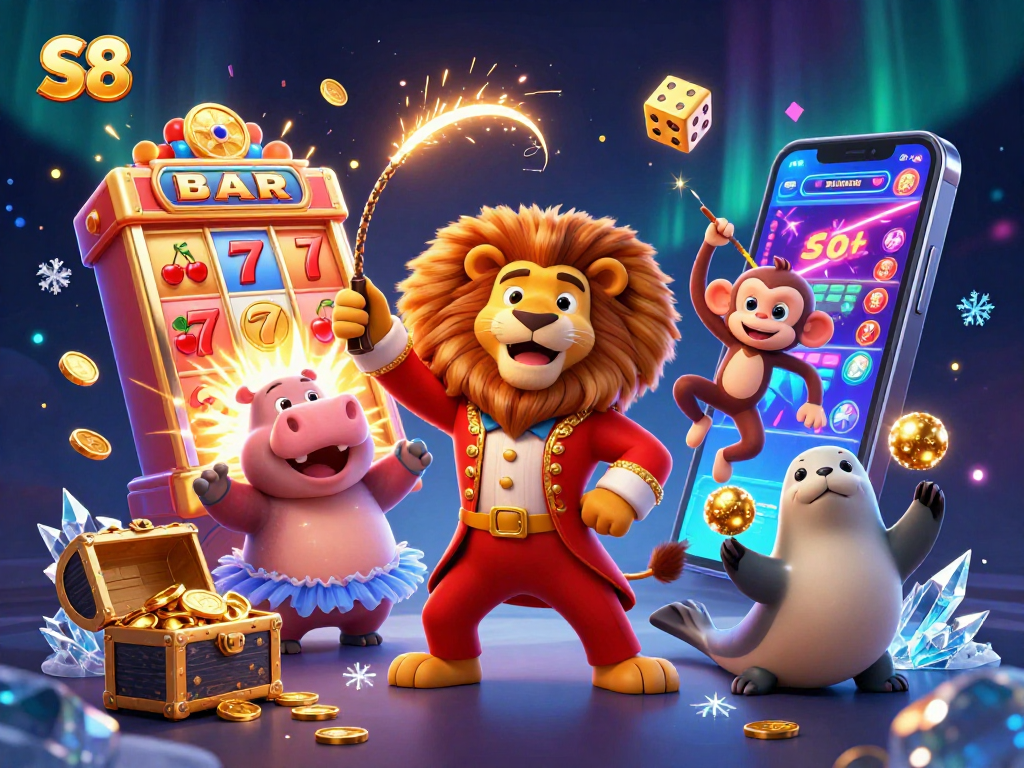 S8 offers exciting gameplay with a vibrant scene showcasing a dynamic casino atmosphere.