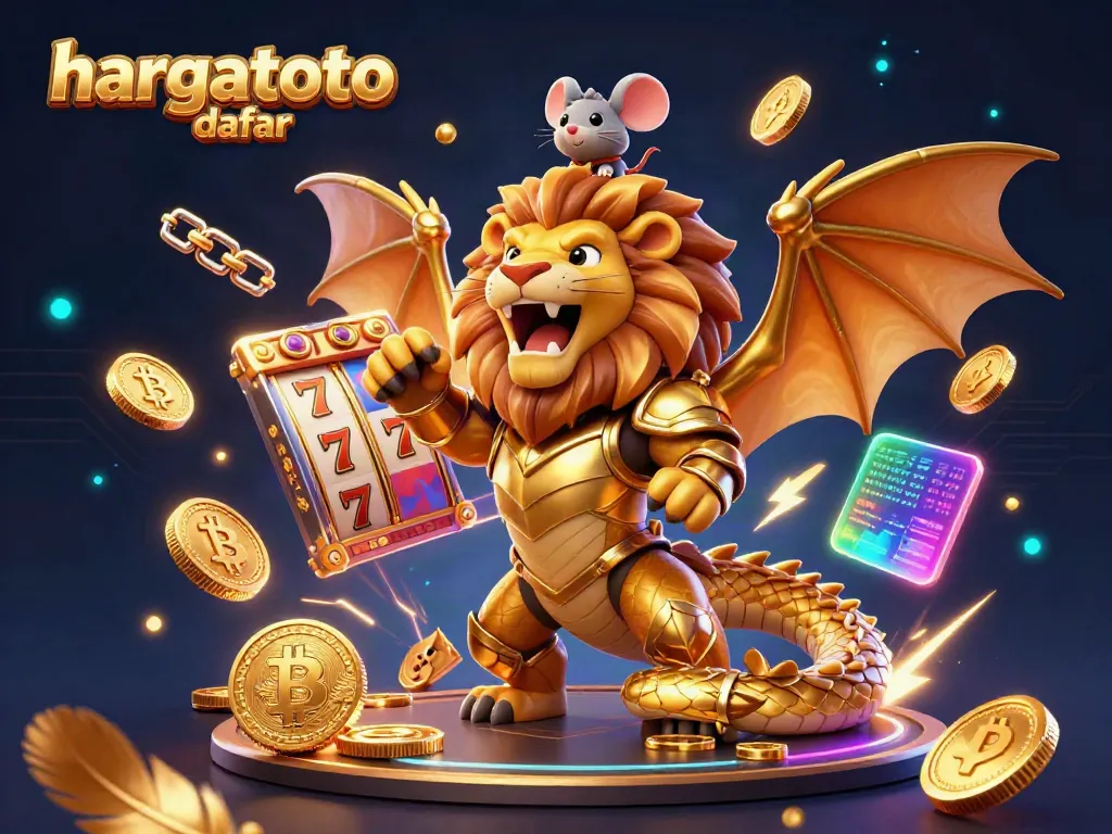 Experience hargatoto daftar's dynamic casino excitement with this vibrant 3D chimera scene.