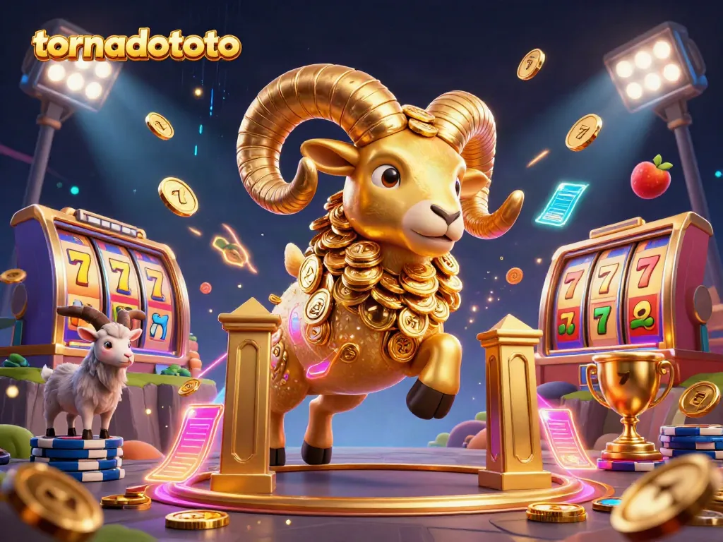 Experience the thrill of tornadototo with a dynamic golden ram and exciting gaming elements.