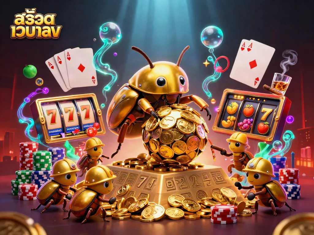 Engage with thrilling สล็อตเว็บตรง action as golden beetles scramble to roll a jackpot of coins.