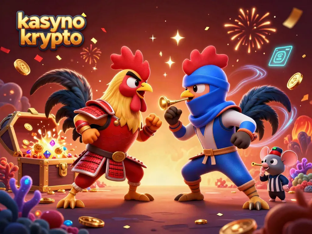 Play thrilling games at kasyno krypto, featuring vibrant roosters and explosive action!
