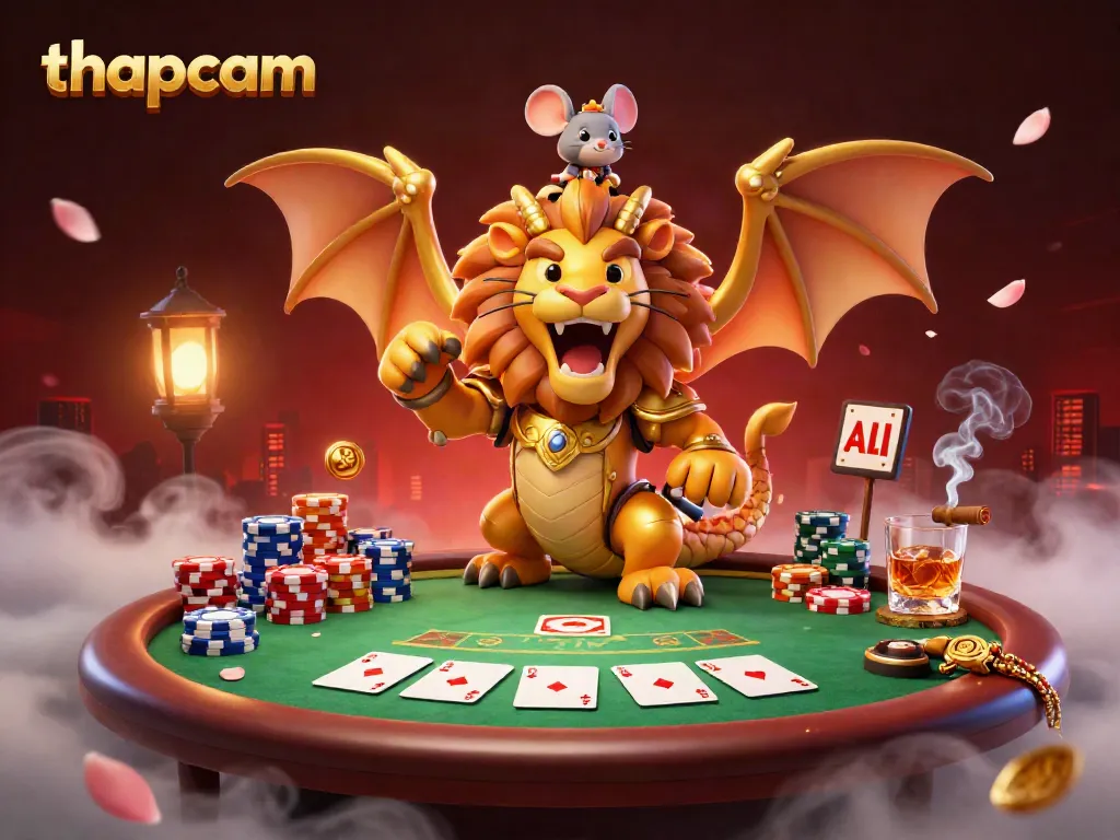 Win big with Thapcam's golden chimera and poker elements, promising an exciting gambling adventure.