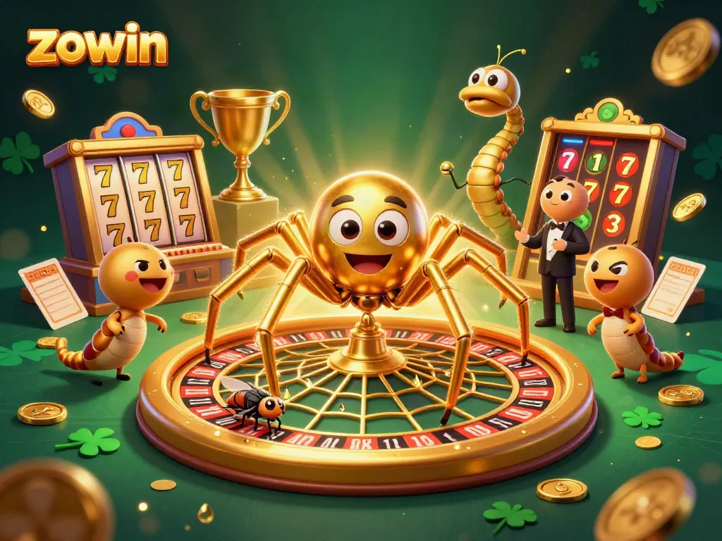 Join the fun at Zowin with captivating roulette wheel elements and a vibrant casino atmosphere.