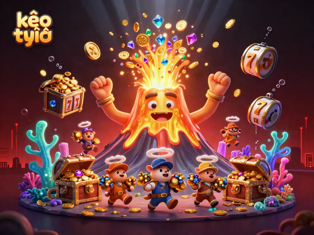 Experience the excitement of kèo trực tuyến with this vibrant, treasure-filled casino scene.